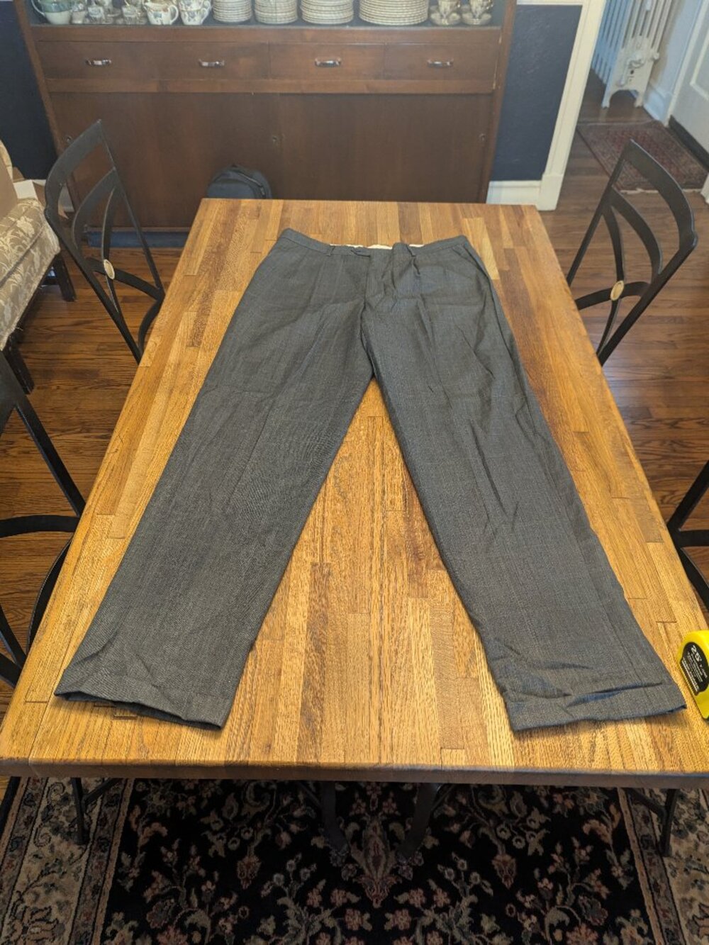 Men's 38L Roberto Villini Gray Cuffed Dress Pants